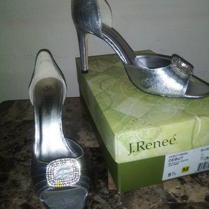 A Woman's Right to Shoes!  J Renee Silver Rhinestone D'Orsay Shoes ....